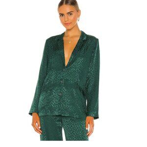 L*SPACE BENNYTT SATIN JACQUARD  BLAZER GREEN NWT SIZE 6